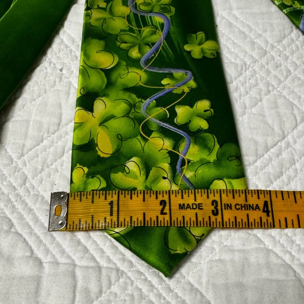Jerry Garcia Silk Lucky Shamrock Green Tie Extra Long 66”